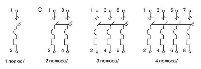 Выключатель DX3-Е 2П 6А электрическая схема