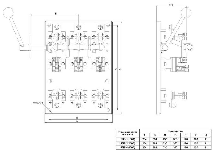 Рубильник РПБ-1 100А Рубильник РПБ-1 100А