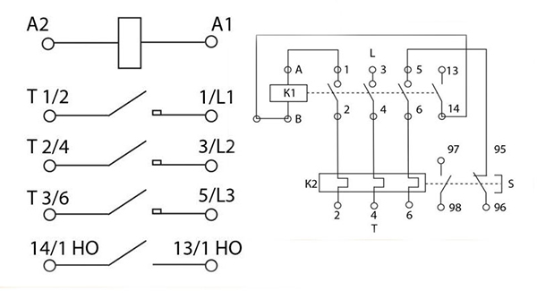 Электрические схемы подключения нереверсивных пускателей ПМЛ без теплового реле и с тепловым реле и кнопкой